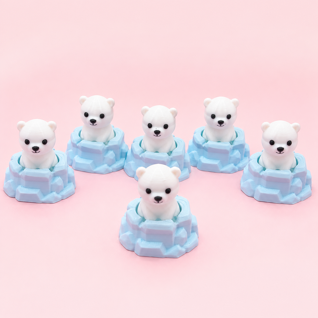 🐻‍❄️ Polar Bear Ice Clicker Fidget | 3D Printed Sensory Toy
