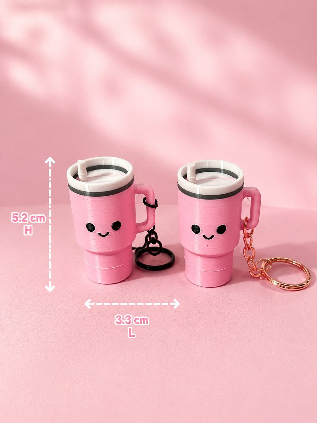 Pink Tumbler Clicker Keychain | Satisfying 3D Printed Fidget