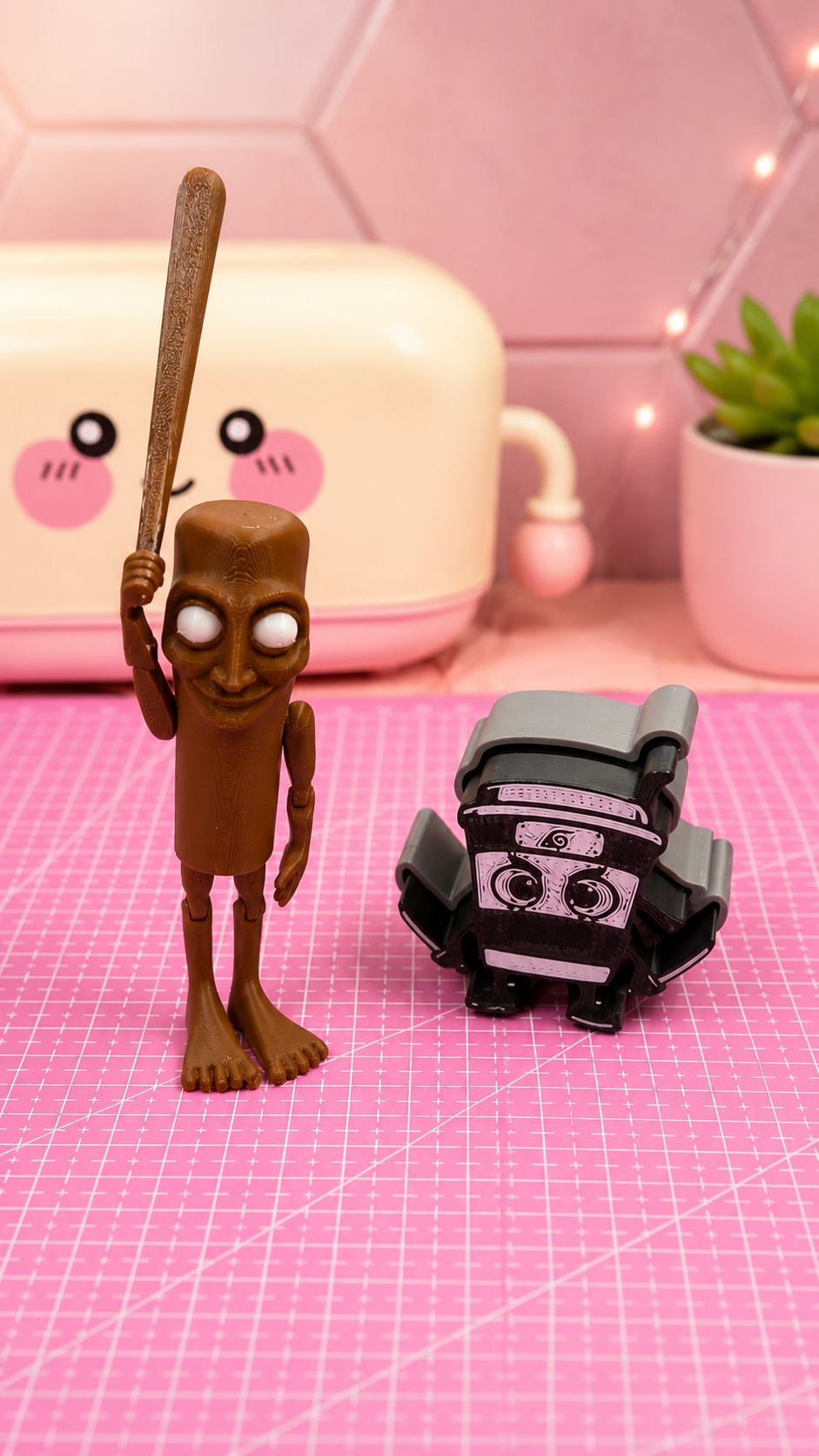 🧠 Brain Rot Duo Bundle | Cappuccino Assassino Clicker + Tung Tung Tung Sahur Articulated Figure