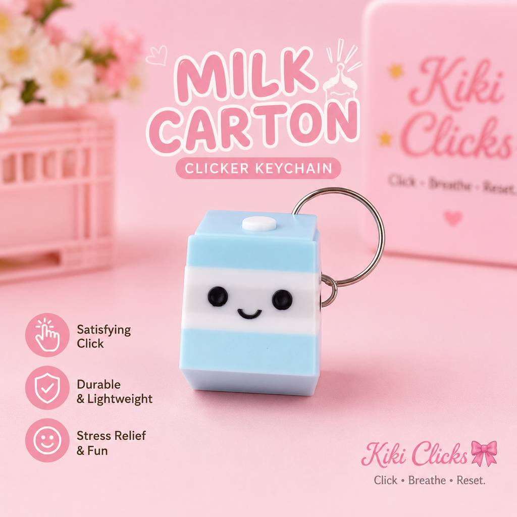 🥛 Milk Carton Clicker Keychain