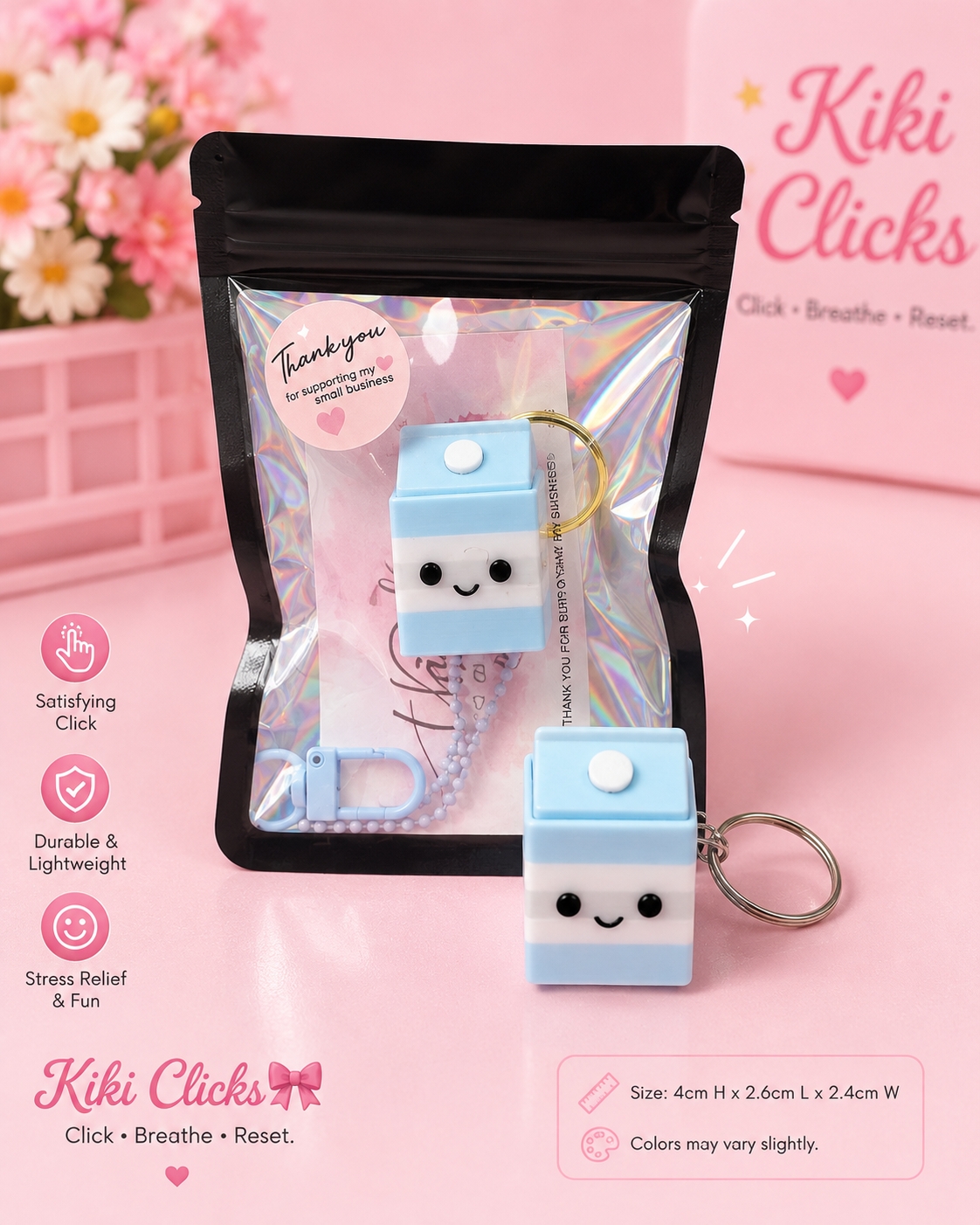 🥛 Milk Carton Clicker Keychain