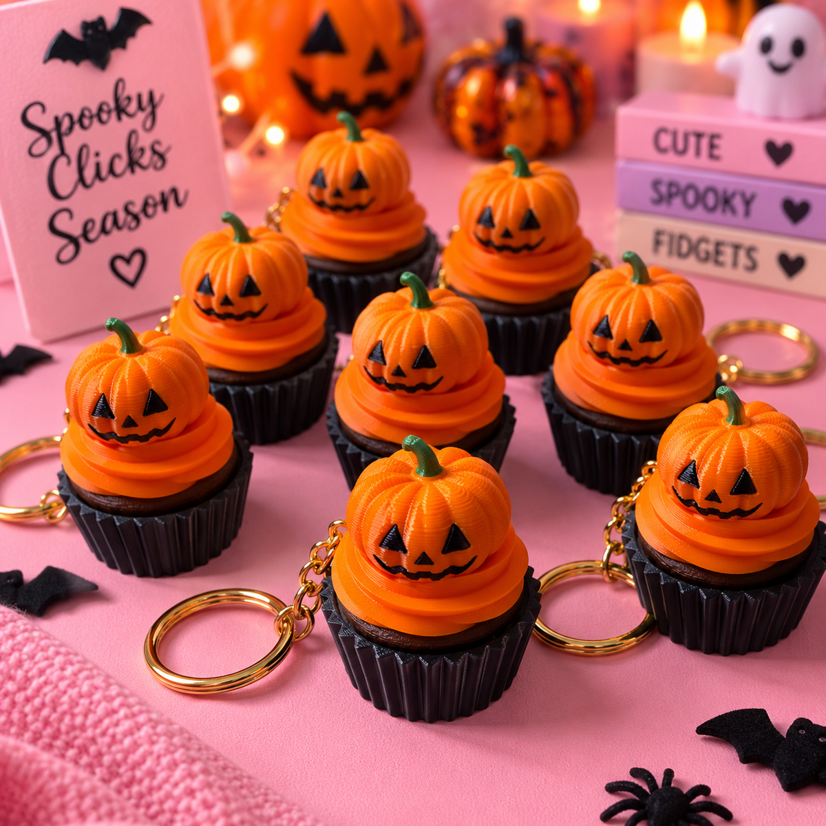 Halloween Cupcake Fidget Keychain
