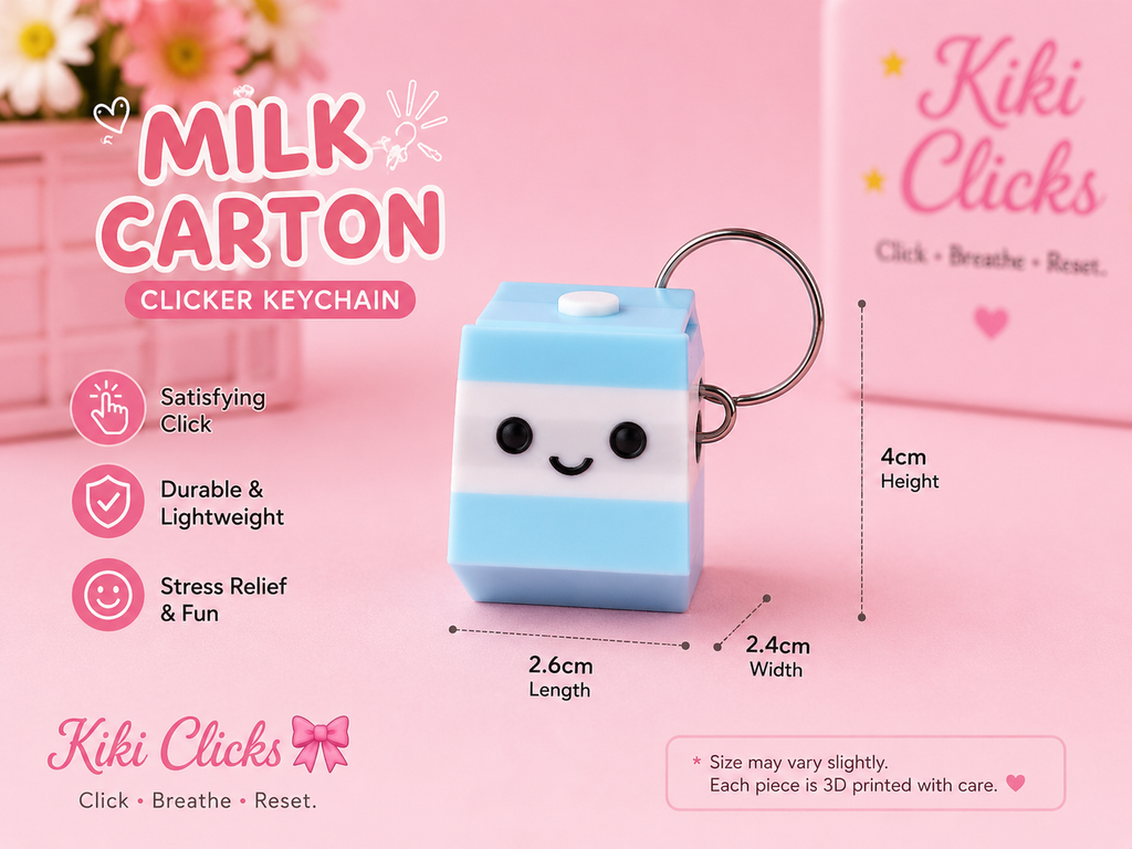 🥛 Milk Carton Clicker Keychain